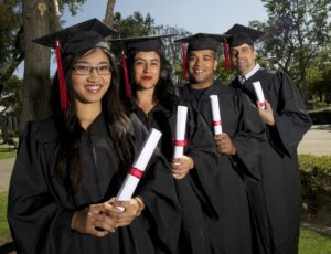 Grads, graduates students, diploma, cap & gown