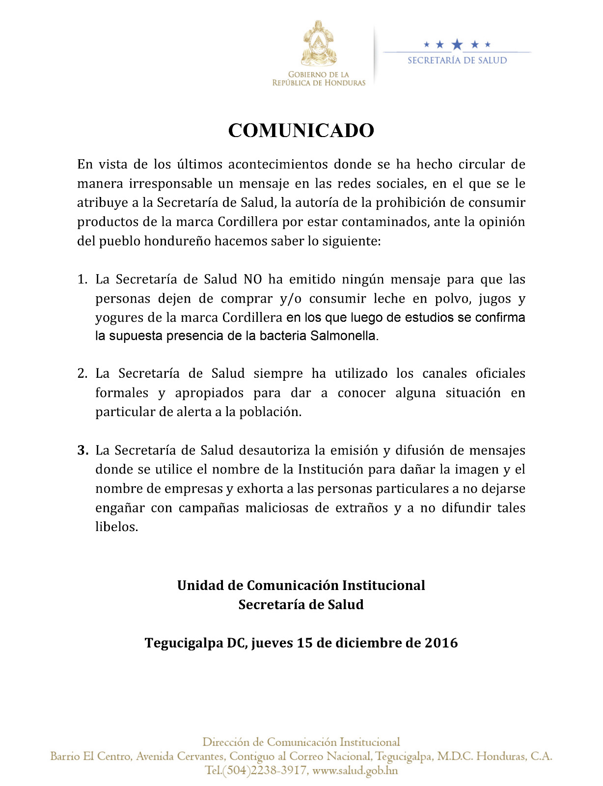 comunicado