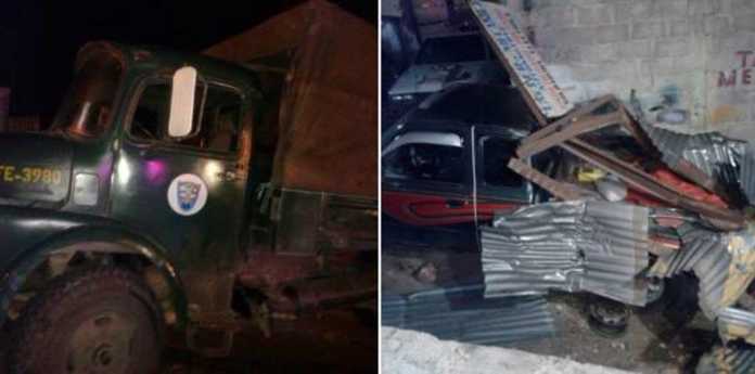 Militares accidentados en Tegucigalpa