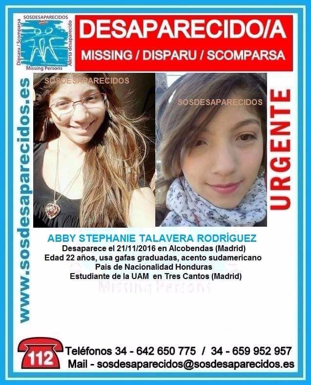 Así buscan a joven hondureña.
