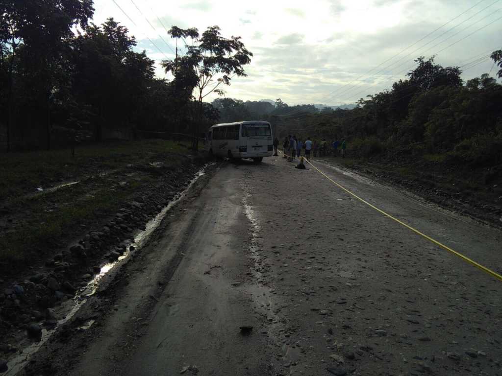Lugar donde estaba el motorista de empresa Caribe