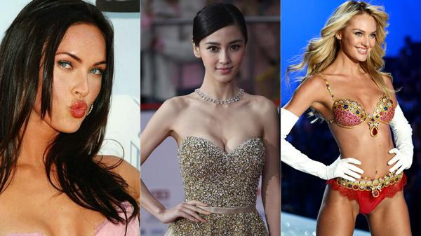 Megan Fox, Angelababy y Candice Swanepoel (de izquierda a derecha)