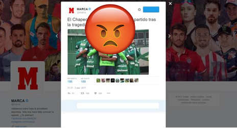 Lluvia de criticas recibe Diario Marca tras la derrota del Chapecoense