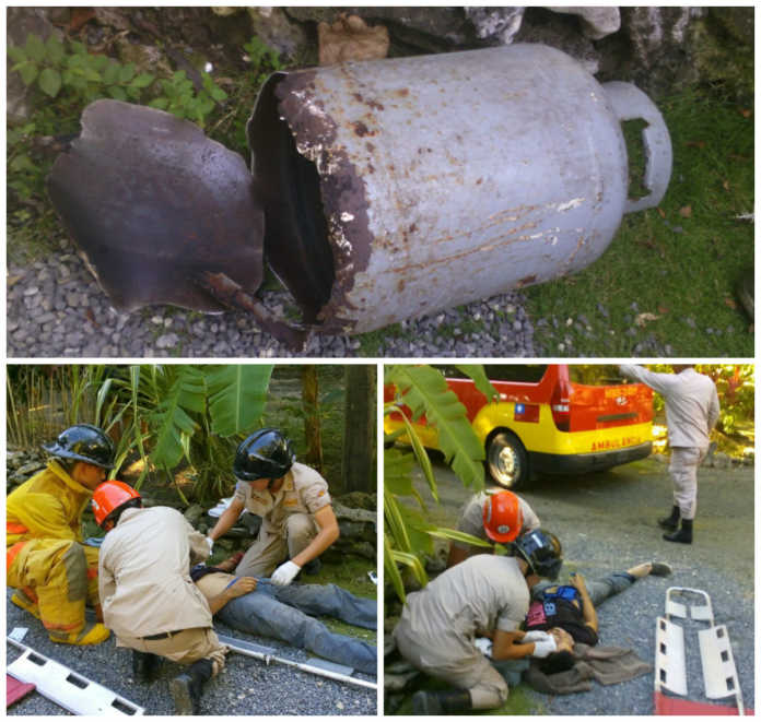 explosión de cilindro de gas en Roatán