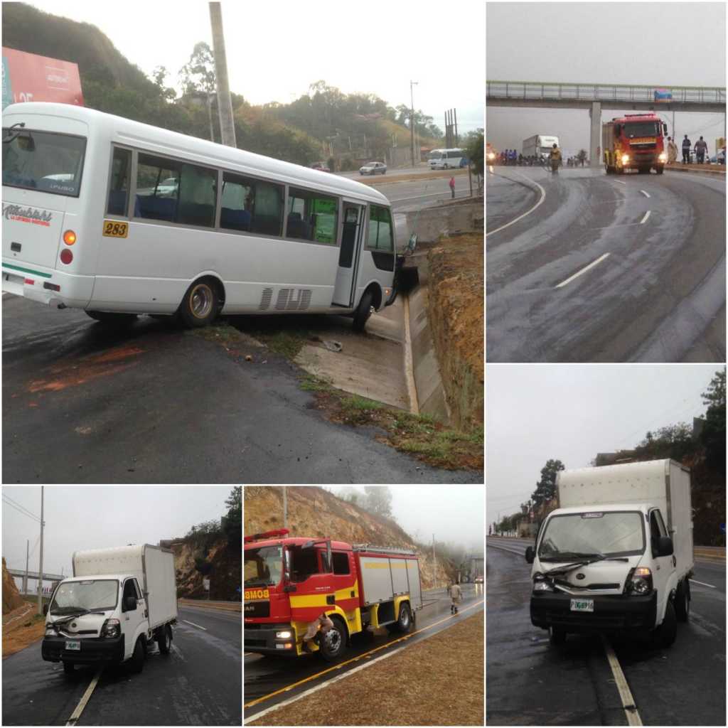 Accidente vehicular registrado en la salida al norte de la capital, El Durazno, Francisco Morazán.