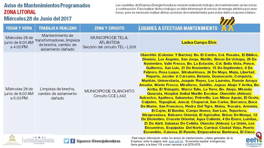 operativos de mantenimiento