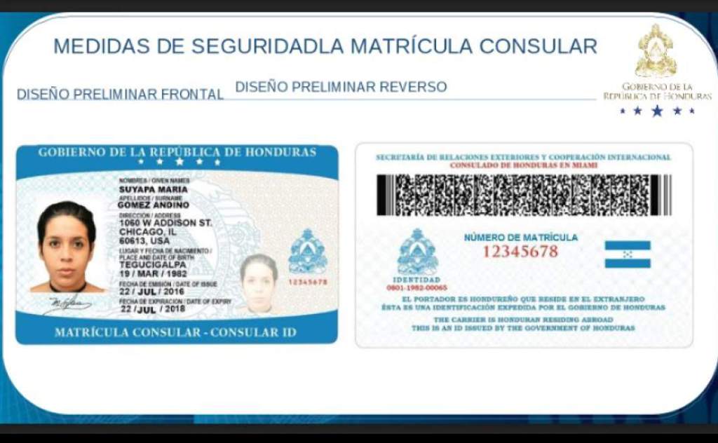 matrícula consular para hondureños