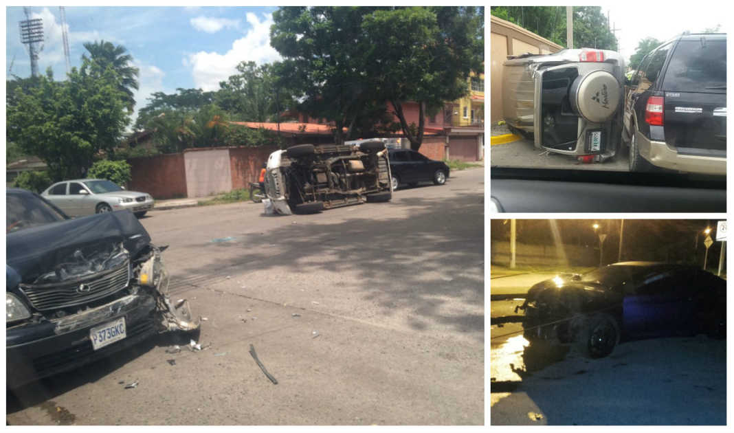 tres aparatosos accidentes de tránsito