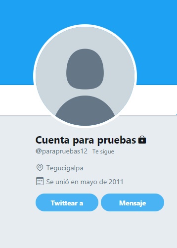 cuenta para pruebas