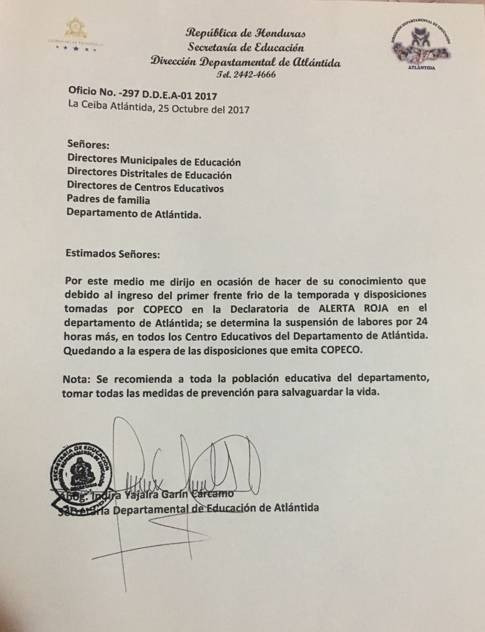 Comunicado de Atlántida