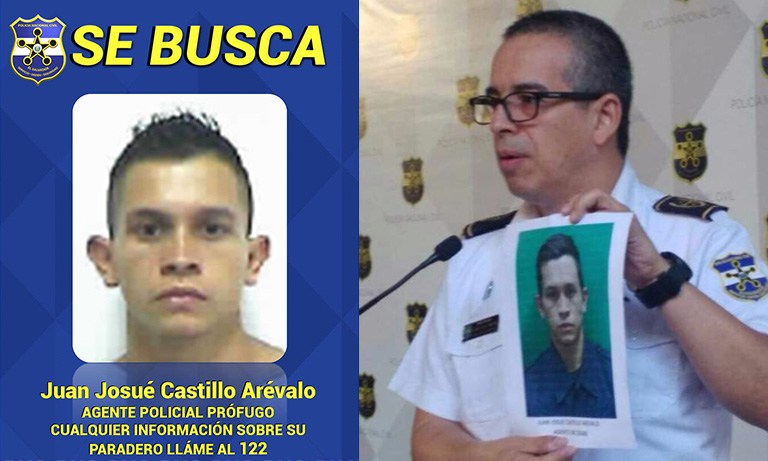 recompensa por encontrar a policía salvadoreño prófugo