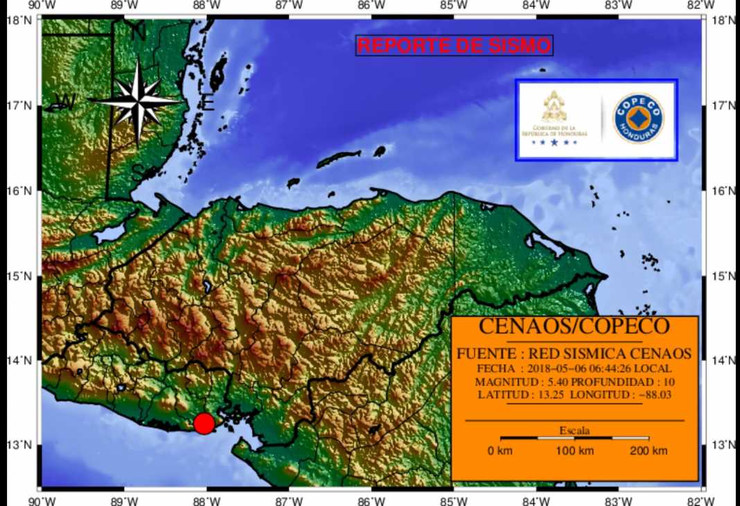 enjambre sísmico en honduras