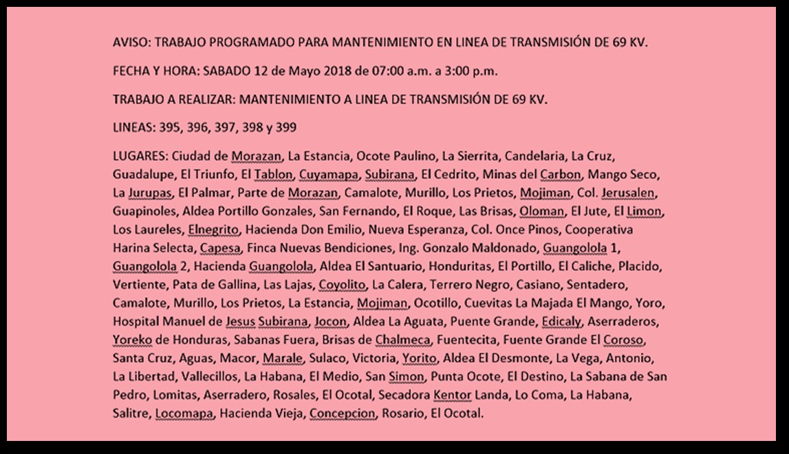 Cortes de energía