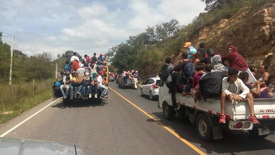 Caravana de migrantes en Guatemala