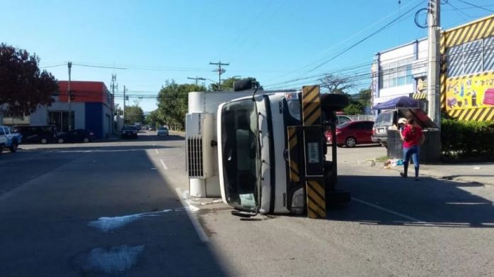 accidente de camión en San Pedro Sula