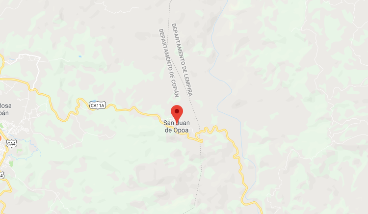 camión desparramado en Copán