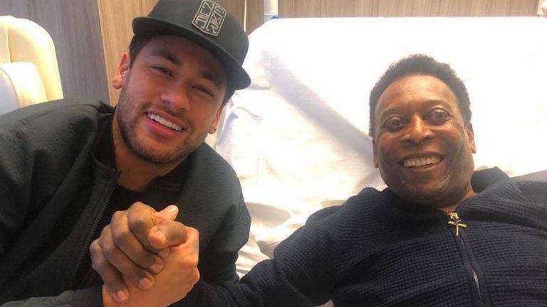 ¡Sorpresa! Pelé recibe la visita de Neymar Jr. en Brasil