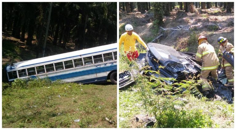 Accidente en Tela: muere un joven tras el choque de un autobús y otro carro