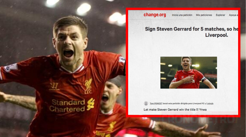 Aficionados hacen petición para que Gerrard juegue y gane la Premier