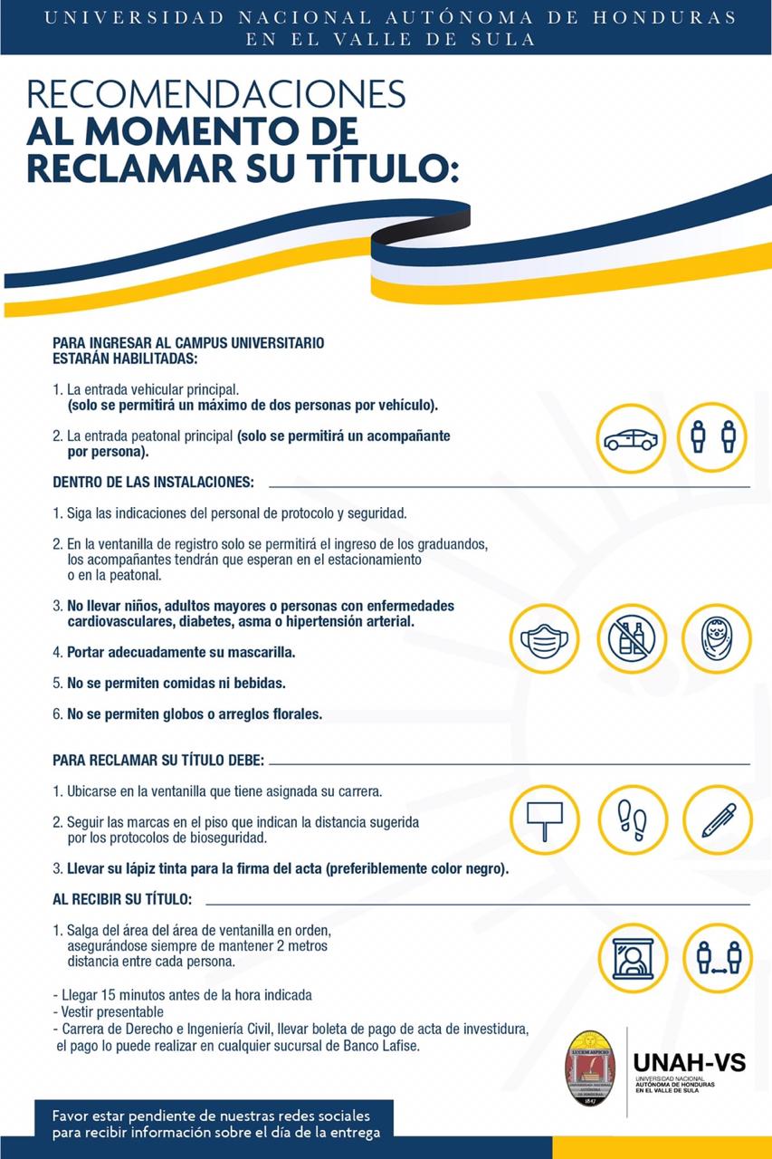 Recomendaciones al momento de reclamar el título.