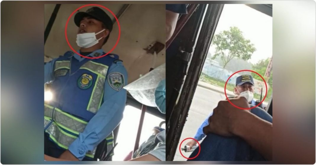 Policías que gasearon bus