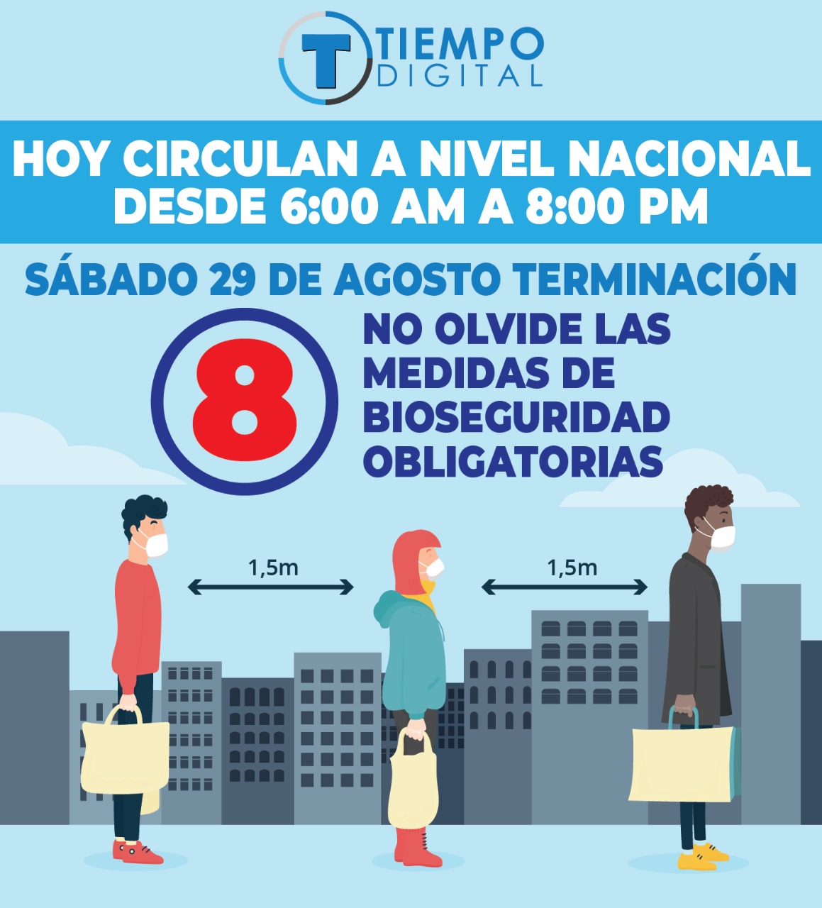 Digito autorizado para e sábado 29 de agosto.