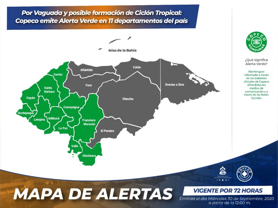 Copeco alerta verde