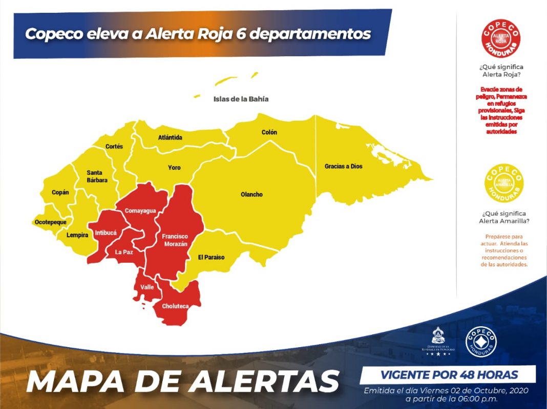 Copeco emite Alerta Roja