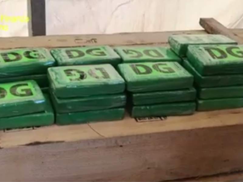 La cantidad de droga decomisada en Italia es de más de quinientos paquetes de droga, cada uno marcado con las iniciales "DG"