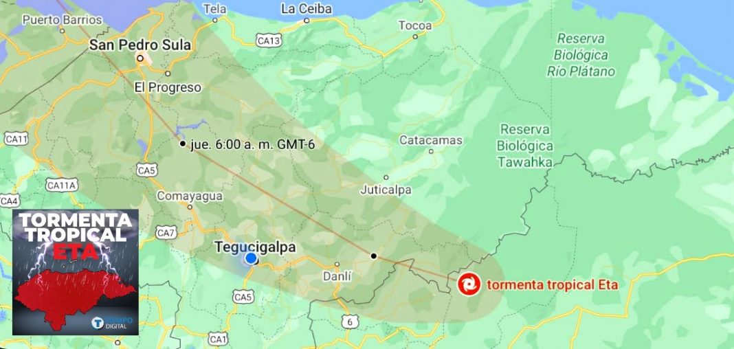 ojo de tormenta tropical eta honduras