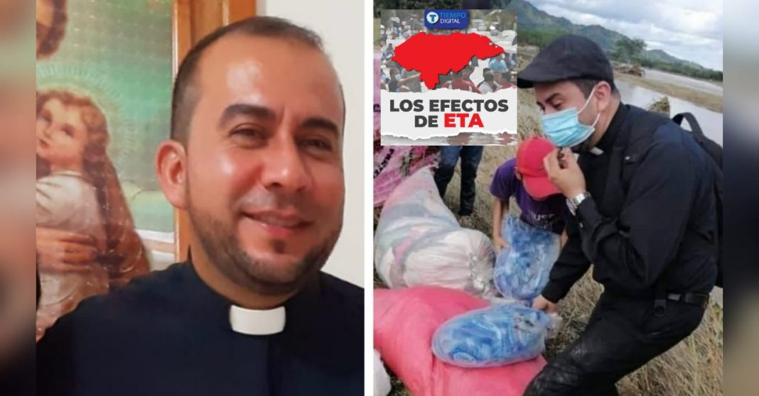 sacerdote ayuda Eta Honduras