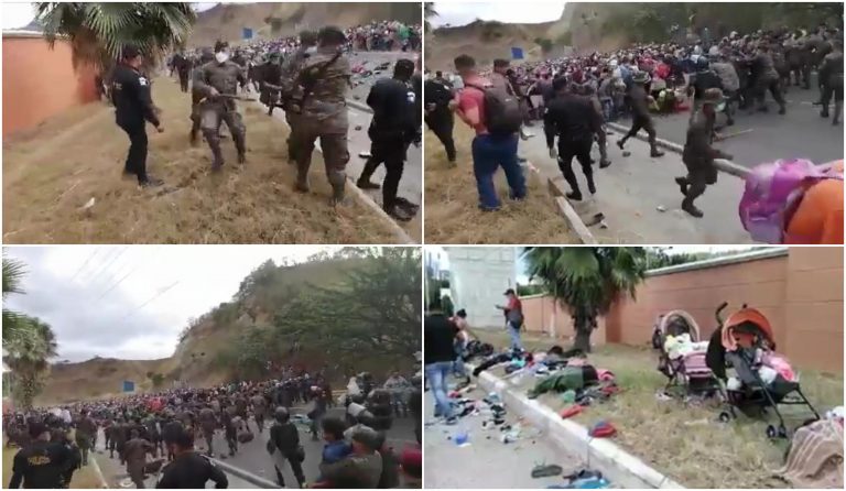 Migrantes hondureños en Guatemala