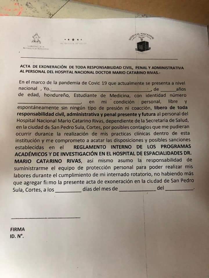Acta de Exoneración