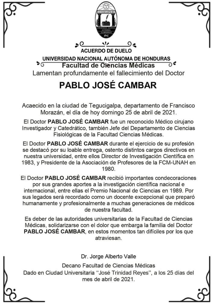 Médico Pablo Cámbar COVID-19