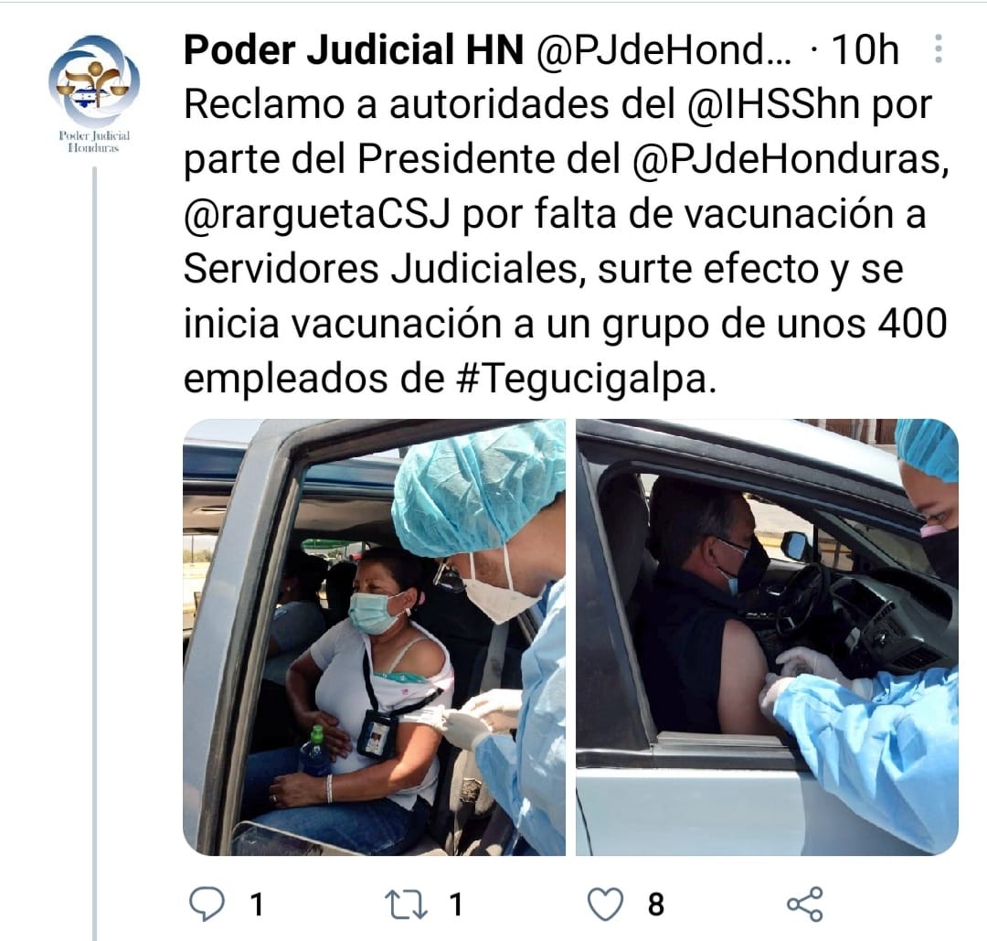 IHSS vacunación Poder Judicial