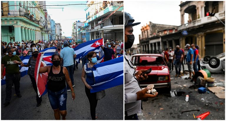 Cuba «es sacudida» por manifestaciones inéditas contra el gobierno