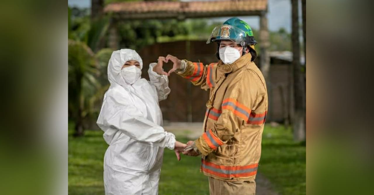 enfermera y bombero se casan en Ocotepeque