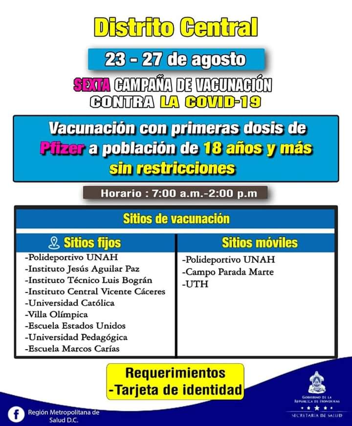 Vacunación contra el COVID Miércoles
