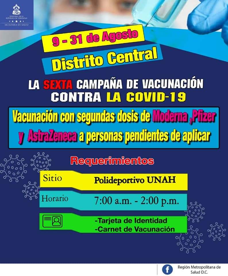 Vacunación lunes 9 de agosto
