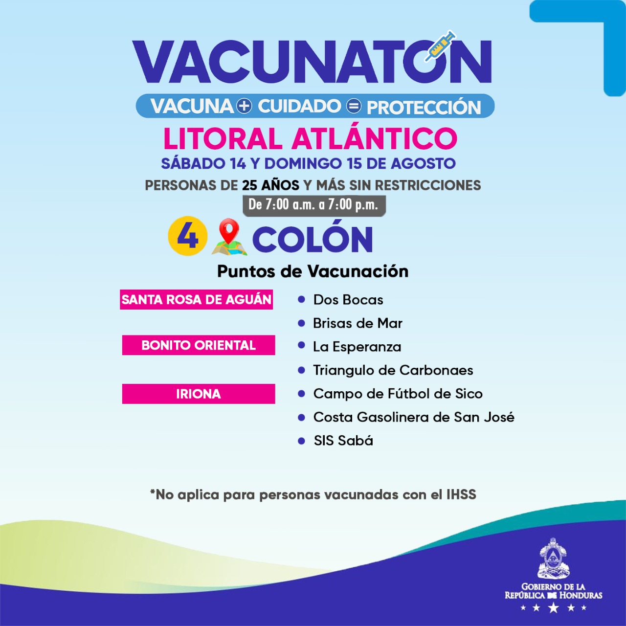 Tercer Vacunatón sábado