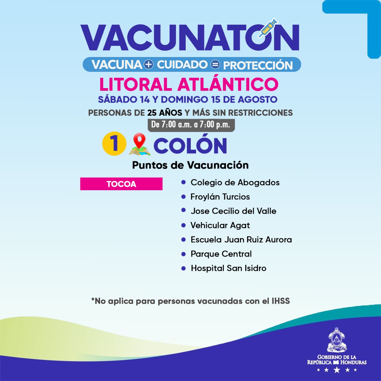 Tercer Vacunatón sábado