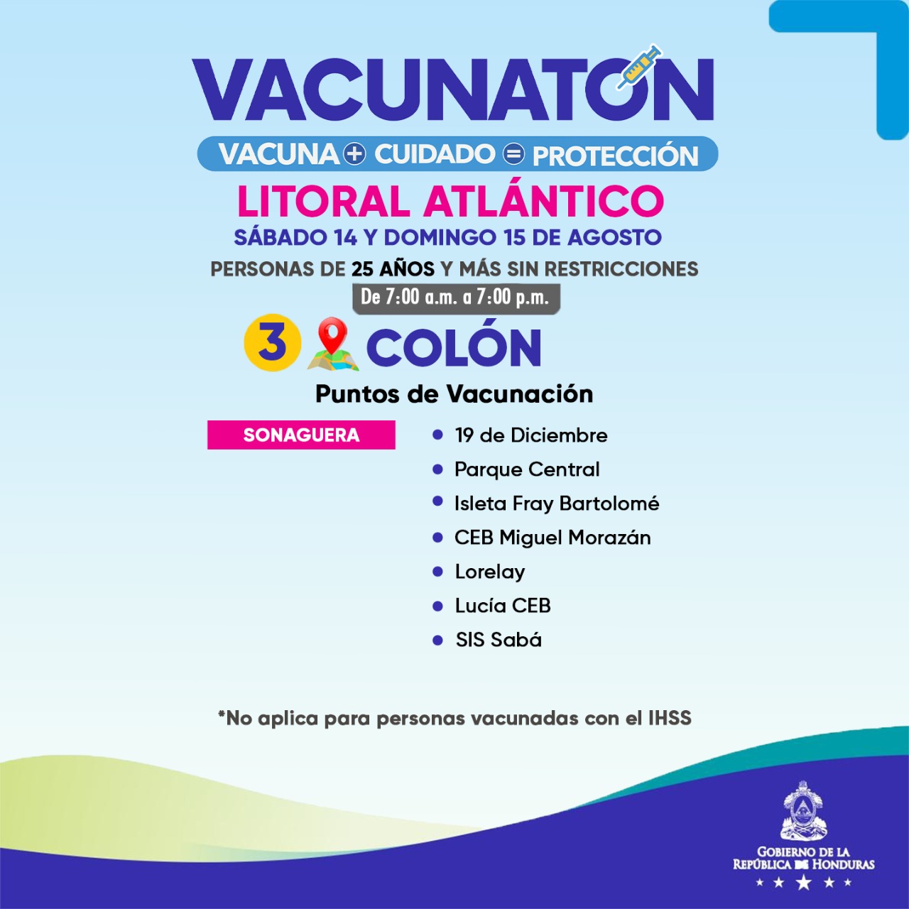 Tercer Vacunatón sábado