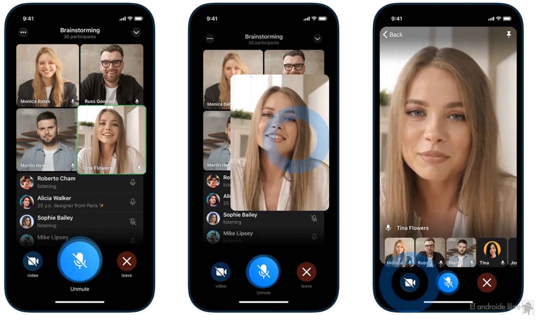 videollamada en Telegram