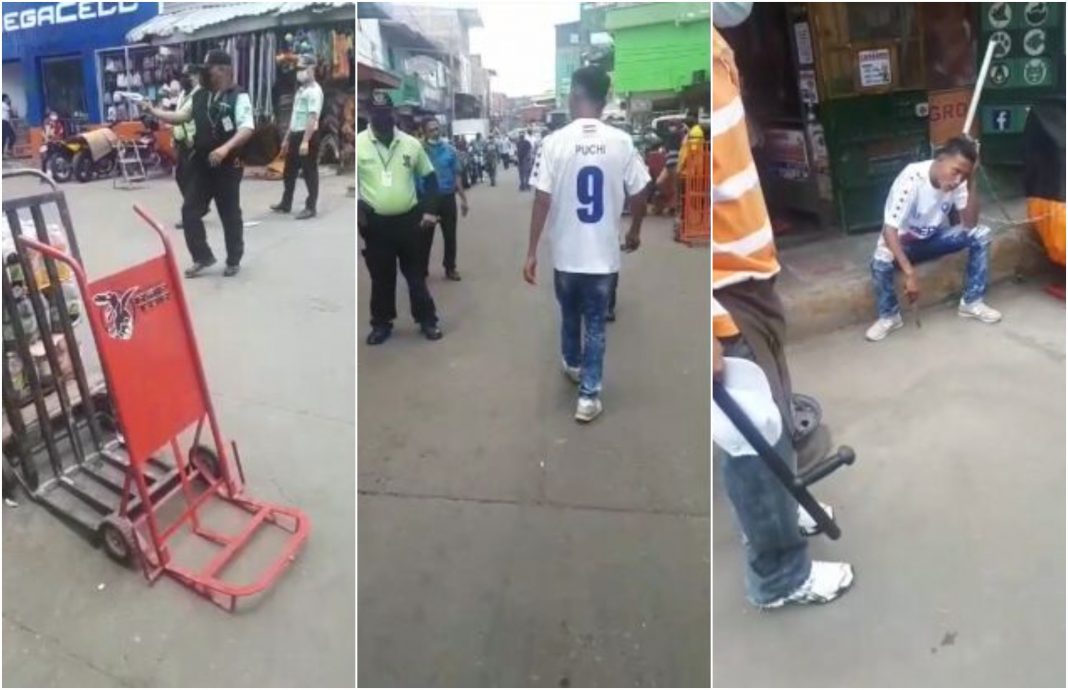 vendedores y guardia pelean en Comayagüela