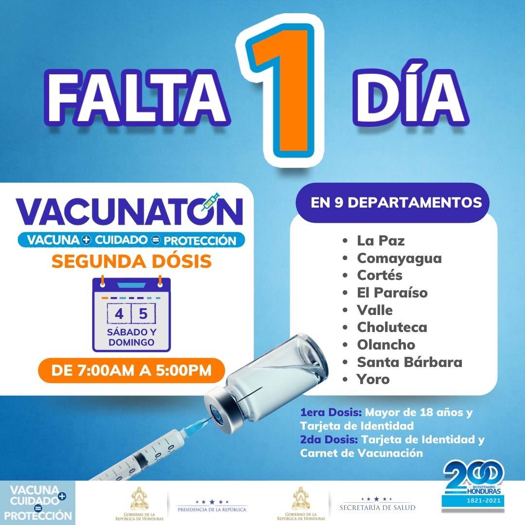 La sexta jornada de vacunación se desarrollará en 9 departamentos del país.