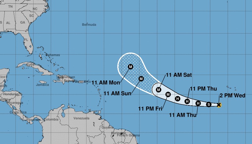 Trayectoria de la tormenta Larry.