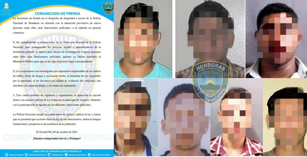 Policías con droga salida Olancho