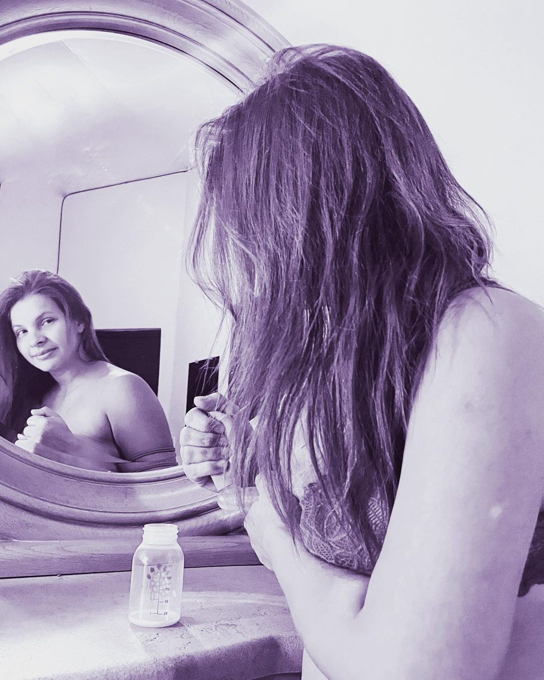 La presentadora compartió esta fotografía a sus seguidores para comentarles cómo va el proceso.