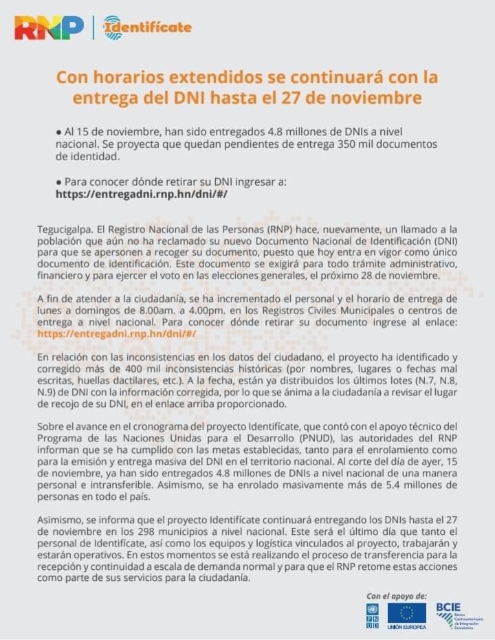 Entrega DNI