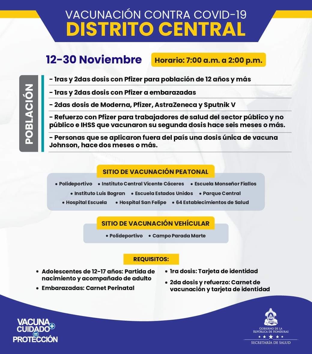 Honduras vacunación sábado